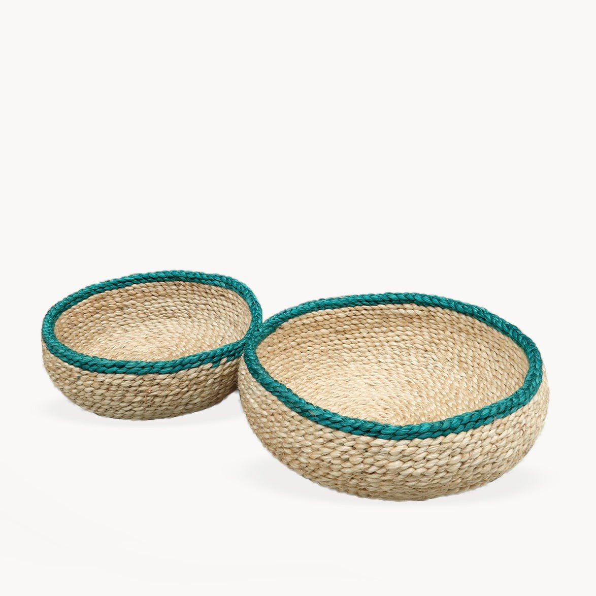 KORISSA Phala Handwoven Storage Basket Bowl, Green - Set of 2 - lily & onyx