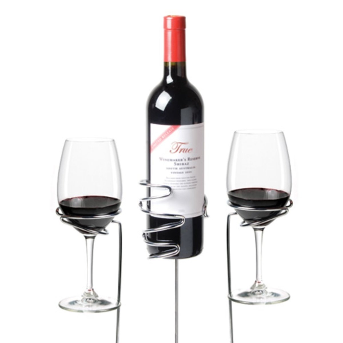 Load image into Gallery viewer, TRUE Picnic Stix™ Wine Glass &amp;amp; Bottle Holders - lily &amp;amp; onyx
