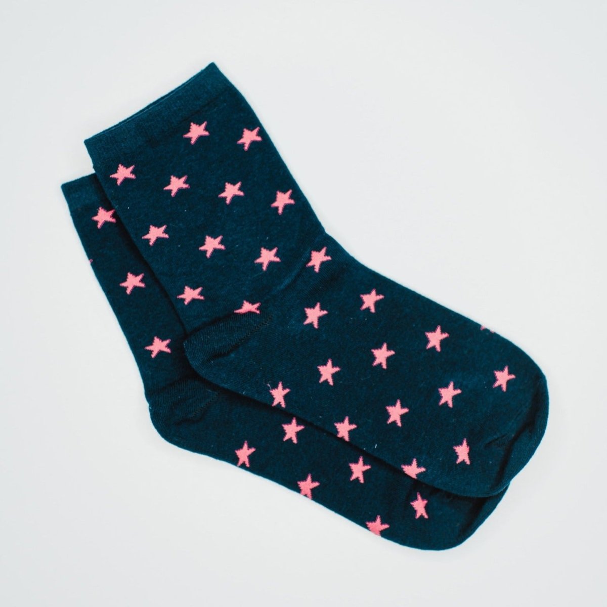 Denim & Daisy Pink & Navy Blue Star Socks - lily & onyx