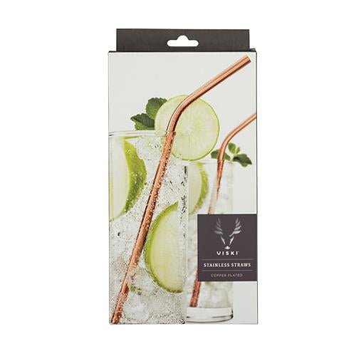 Load image into Gallery viewer, Viski Polished Copper Cocktail Straws - lily &amp;amp; onyx

