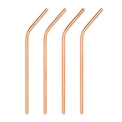 Load image into Gallery viewer, Viski Polished Copper Cocktail Straws - lily &amp;amp; onyx
