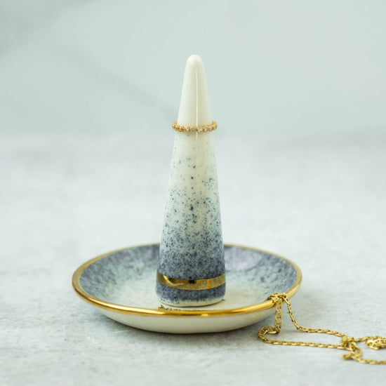 Apricity Ceramics Porcelain Ring Holder / Ring Cone (Dew Ombre Collection) - lily & onyx