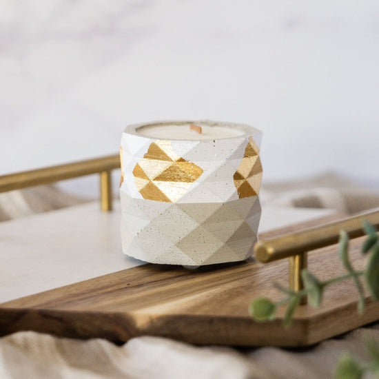 Fox + Flower Pumpkin & Persimmon Concrete Candle - lily & onyx