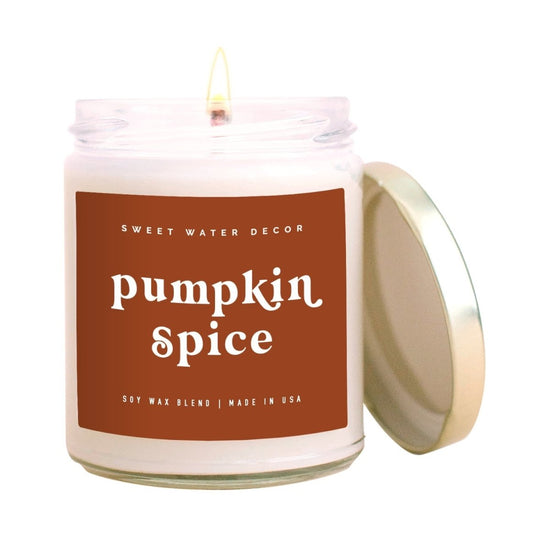Sweet Water Decor Pumpkin Spice Soy Candle - Clear Jar - 9 oz - lily & onyx
