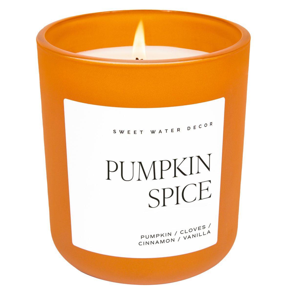 Sweet Water Decor Pumpkin Spice Soy Candle - Orange Matte Jar - 15 oz - lily & onyx
