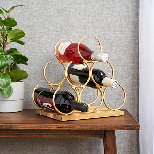 Load image into Gallery viewer, Twine Pyramid 6 Bottle Wine Rack - lily &amp;amp; onyx
