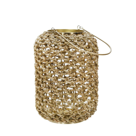 Load image into Gallery viewer, Sagebrook Home Rattan Hurricane Lantern, Natural, 11&amp;quot;H - lily &amp;amp; onyx
