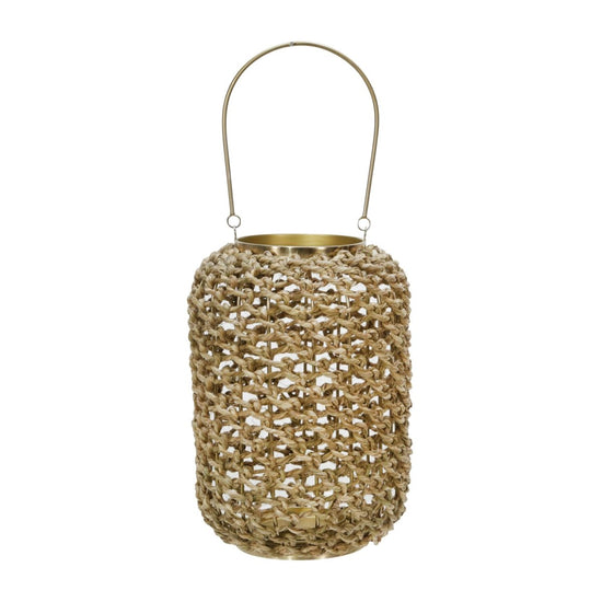 Load image into Gallery viewer, Sagebrook Home Rattan Hurricane Lantern, Natural, 11&amp;quot;H - lily &amp;amp; onyx
