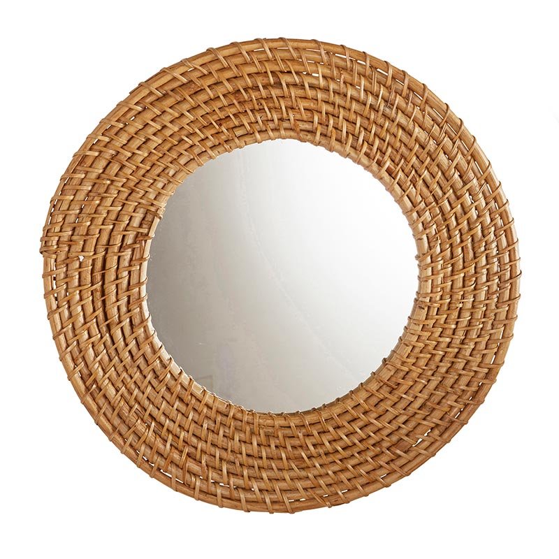 47th & Main Rattan Round Mirror - lily & onyx