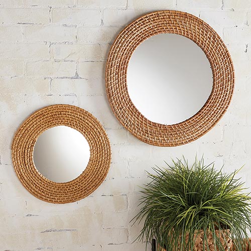 47th & Main Rattan Round Mirror - lily & onyx