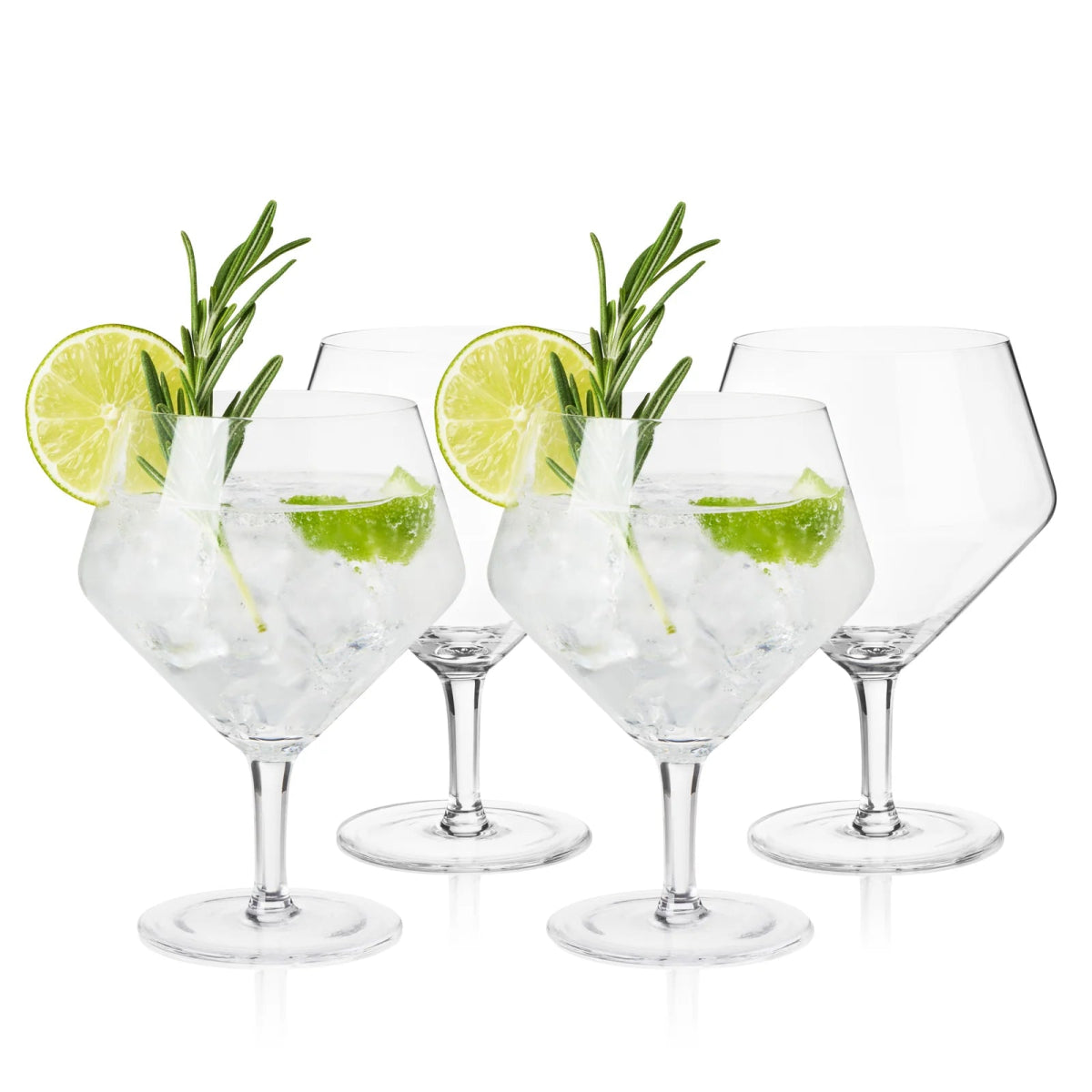 Viski Raye Angled Crystal Gin & Tonic Glasses, Set of 4 - lily & onyx