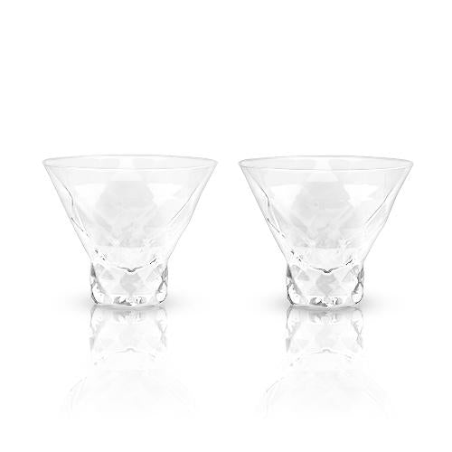 Viski Raye: Gem Crystal Martini Glasses - lily & onyx