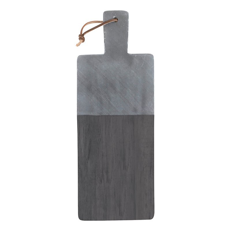 Santa Barbara Design Studio Rectangular Black Marble & Mango Wood Serving Board With Handle - lily & onyx