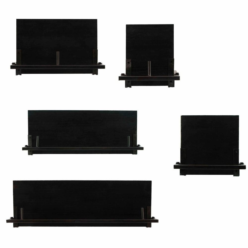 
                      
                        Sagebrook Home Rectangular Floating Wood & Metal Wall Shelves, Set Of 5 - lily & onyx
                      
                    