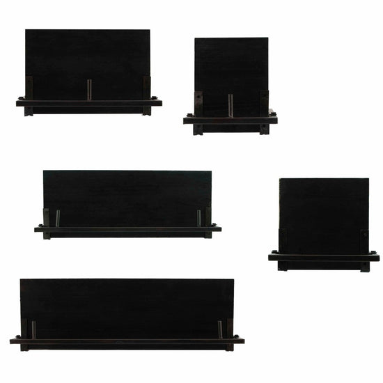 Load image into Gallery viewer, Sagebrook Home Rectangular Floating Wood &amp;amp; Metal Wall Shelves, Set Of 5 - lily &amp;amp; onyx

