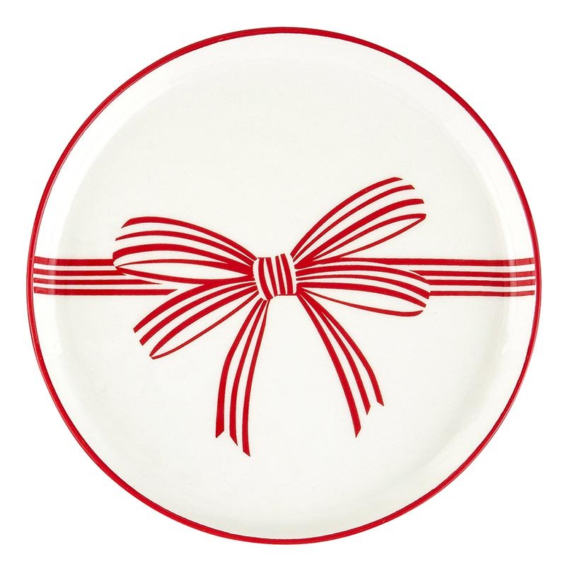 Santa Barbara Design Studio Red Bow Holiday Appetizer Plates, 5.25" - Set Of 8 - lily & onyx