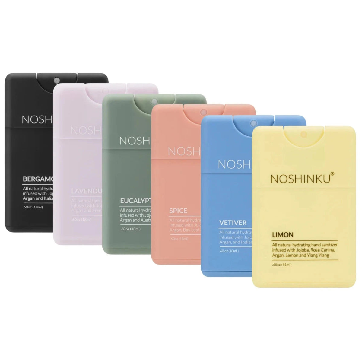 Noshinku Refillable Pocket Sanitizer Discovery, 6 Pack - lily & onyx