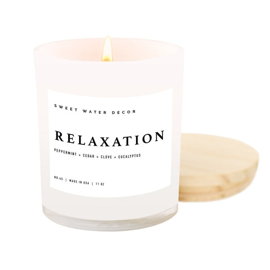 Sweet Water Decor Relaxation Soy Candle - White Jar - 11 oz - lily & onyx