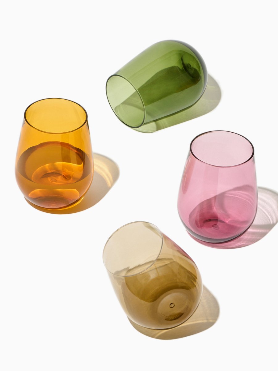 TOSSWARE RESERVE 16oz Stemless Wine Tritan™ Copolyester Glass - Color Series - lily & onyx