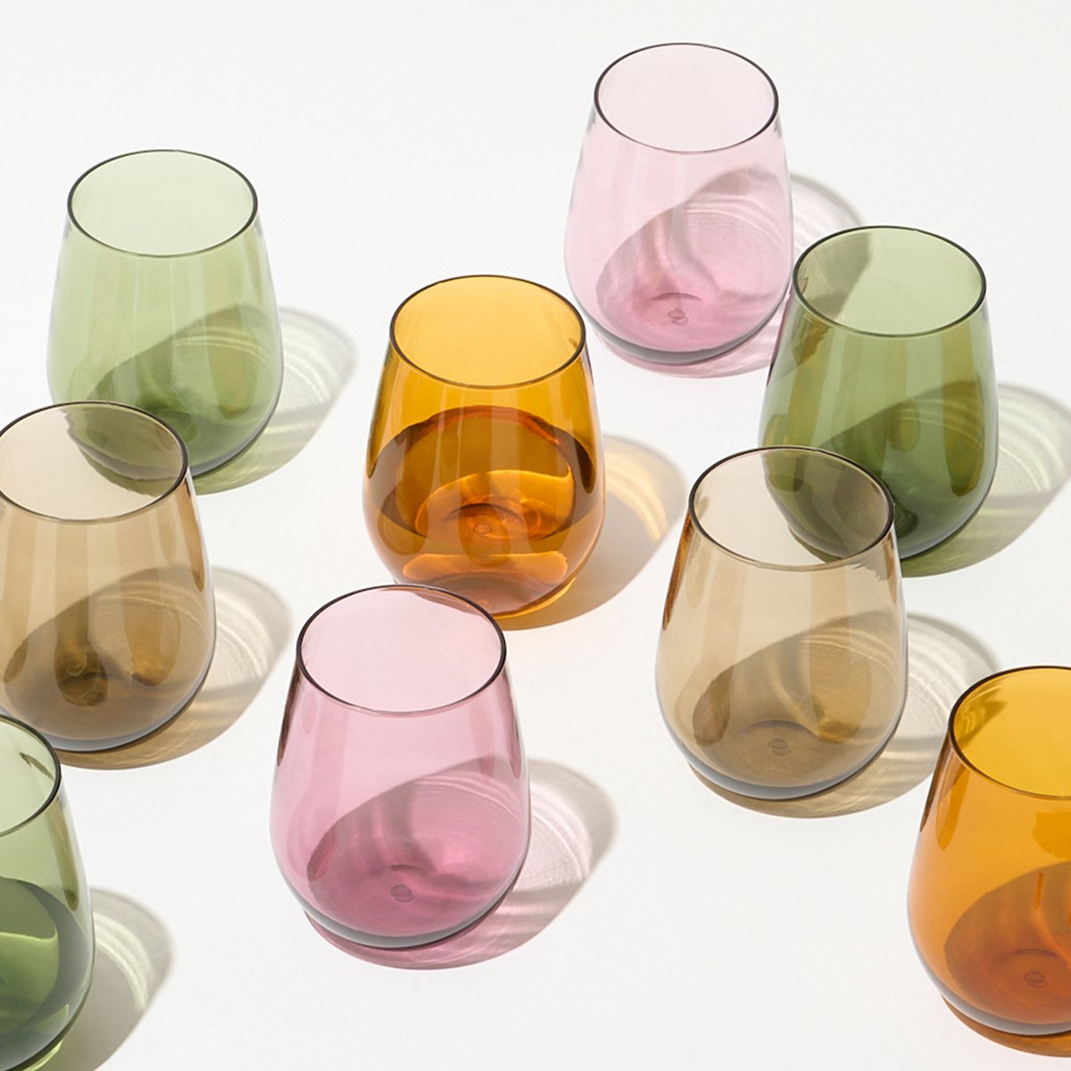 TOSSWARE RESERVE 16oz Stemless Wine Tritan™ Copolyester Glass - Color Series - lily & onyx