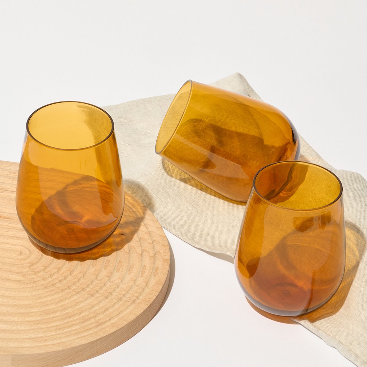 TOSSWARE RESERVE 16oz Stemless Wine Tritan™ Copolyester Glass - Color Series - lily & onyx