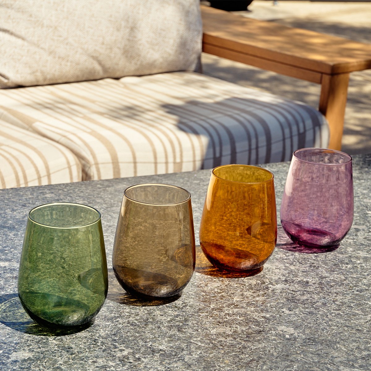 TOSSWARE RESERVE 16oz Stemless Wine Tritan™ Copolyester Glass - Color Series - lily & onyx