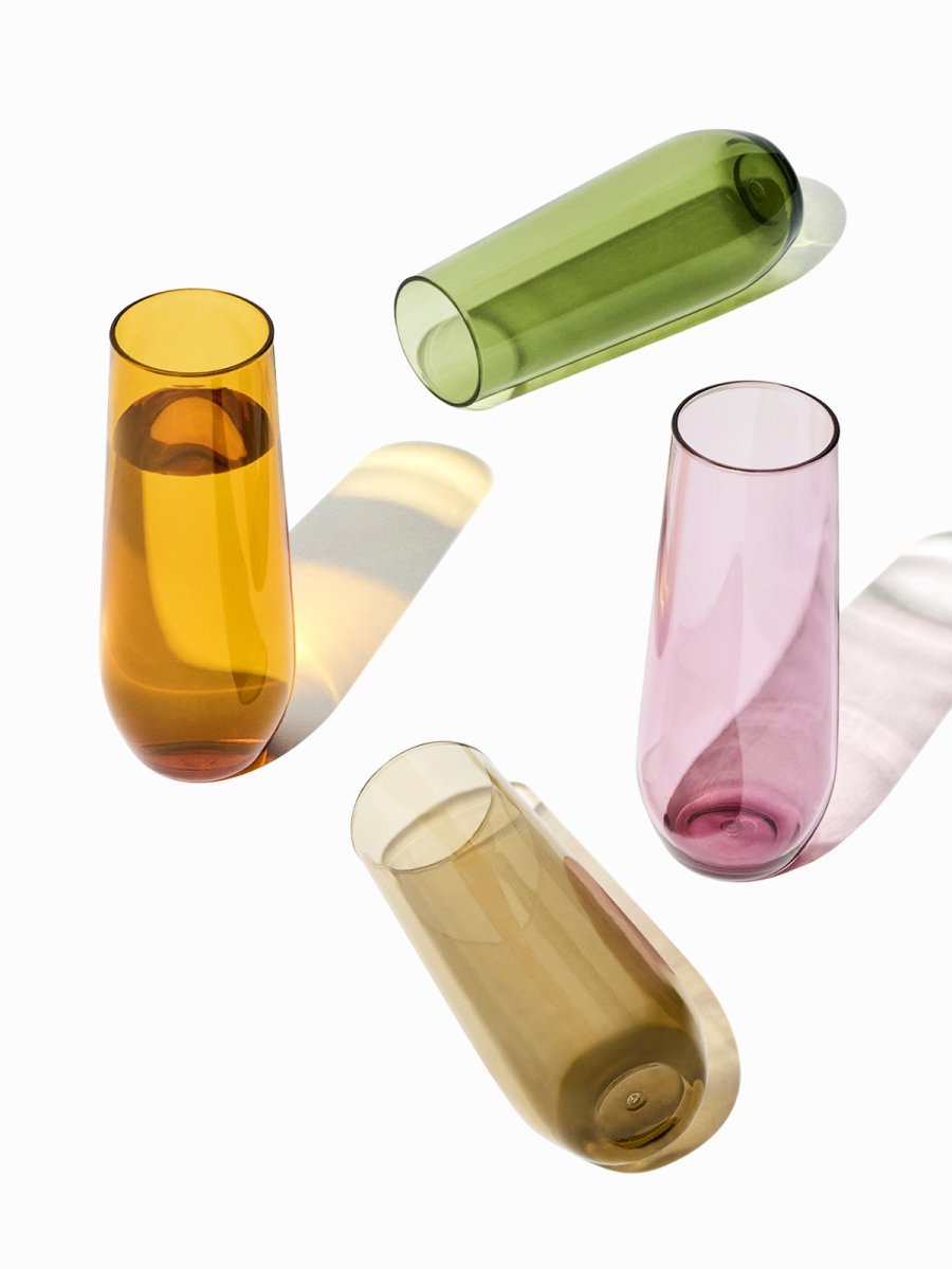 TOSSWARE RESERVE 9oz Stemless Champagne Tritan™ Copolyester Glass - Mixed Color Set - lily & onyx