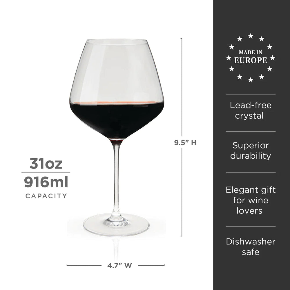 
                      
                        Viski Reserve European Crystal Burgundy Glasses, Set of 4 - lily & onyx
                      
                    