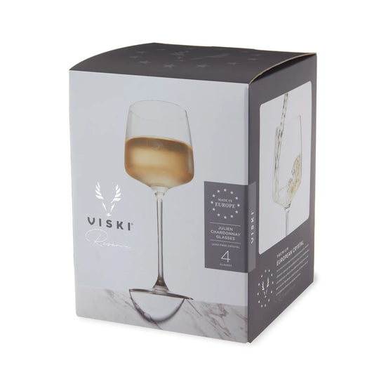 Viski Reserve Julien Crystal Chardonnay Glasses, Set of 4 - lily & onyx