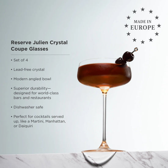 Viski Reserve Julien Crystal Coupe Glasses, Set of 4 - lily & onyx