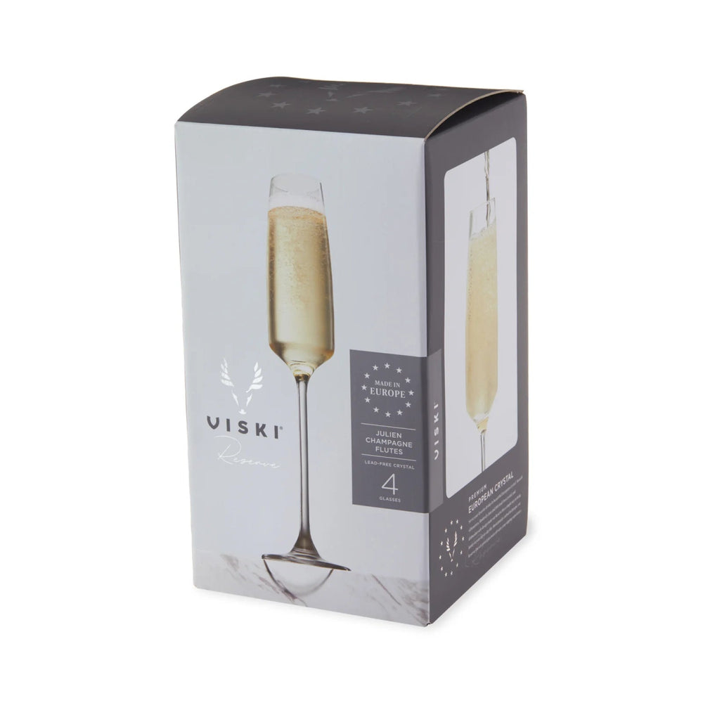 
                      
                        Viski Reserve Julien Crystal Flute Glasses, Set of 4 - lily & onyx
                      
                    