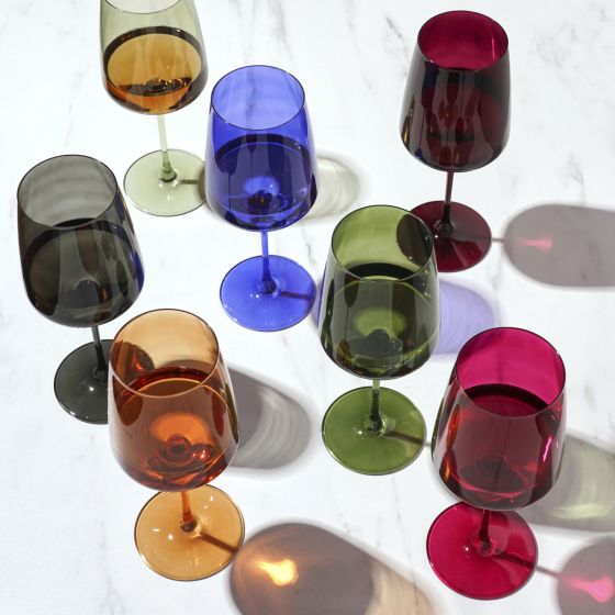 Load image into Gallery viewer, Viski Reserve Nouveau Amber Wine Glasses, Set of 2 - lily &amp;amp; onyx
