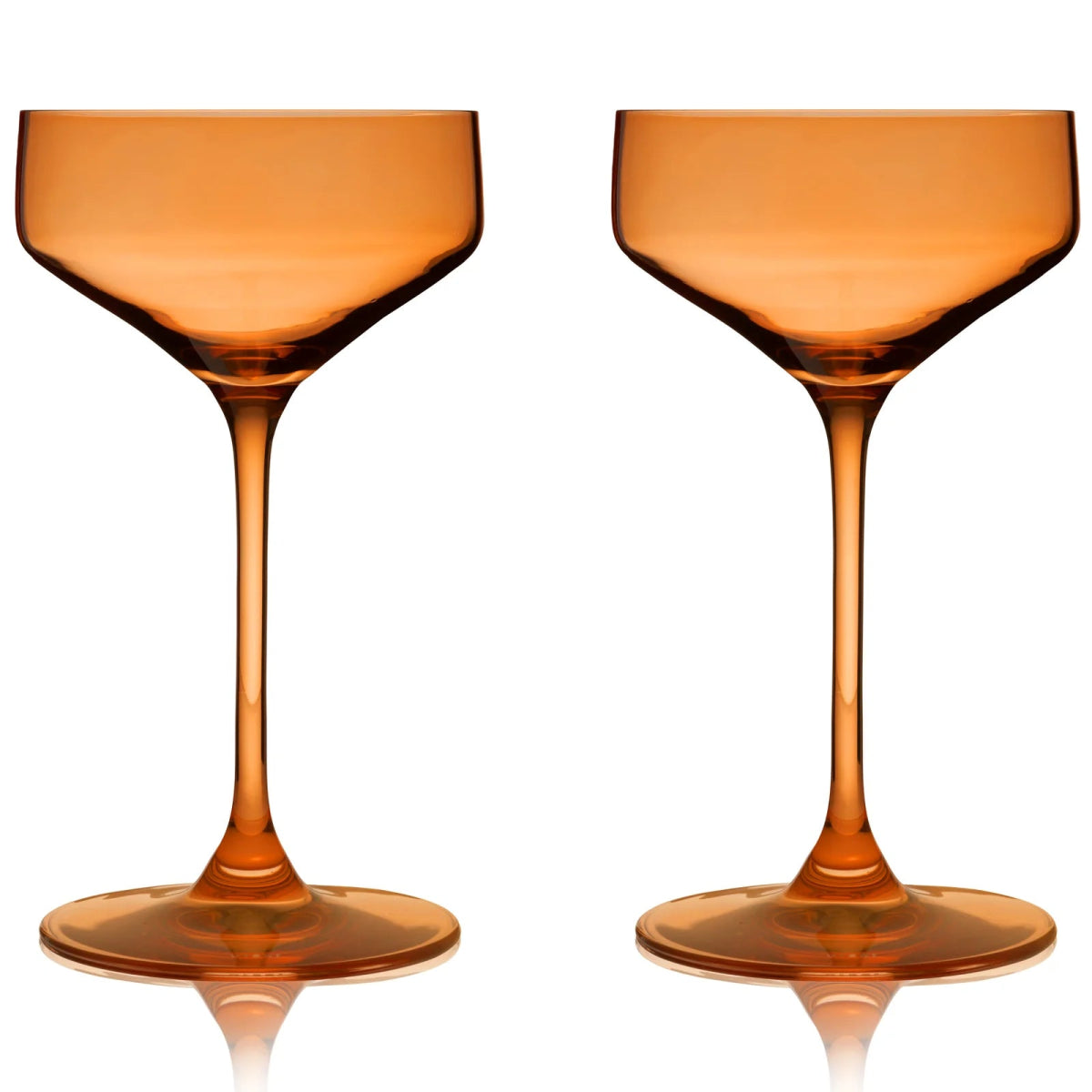 Viski Reserve Nouveau Crystal Coupe Glasses, Amber - Set of 2 - lily & onyx