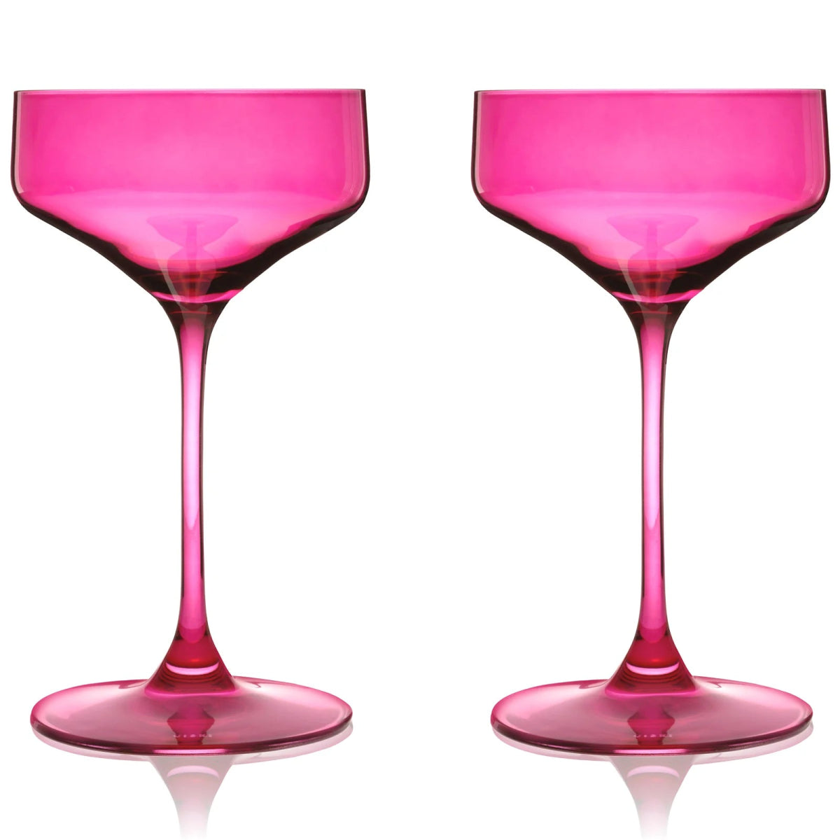 Viski Reserve Nouveau Crystal Coupe Glasses, Berry - Set of 2 - lily & onyx