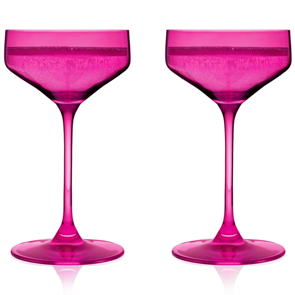 Viski Reserve Nouveau Crystal Coupe Glasses, Berry - Set of 2 - lily & onyx