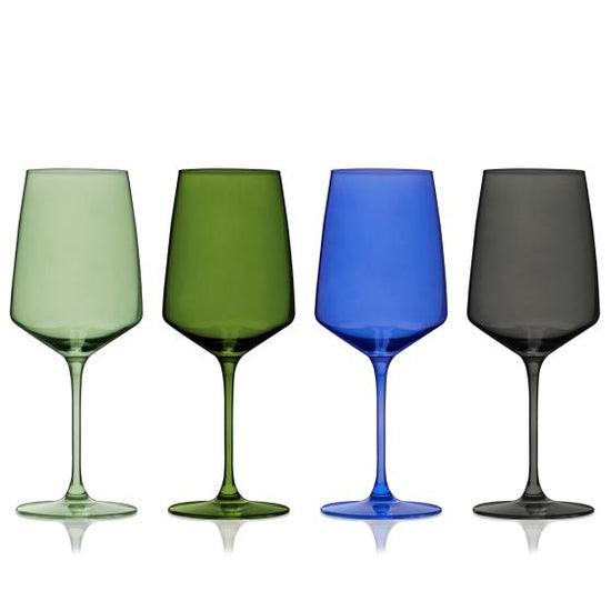 Viski Reserve Nouveau Seaside Wine Glasses, Set of 4 - lily & onyx