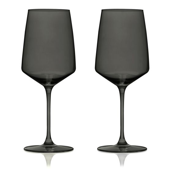 Silver & Black Wine Glasses Set of 2