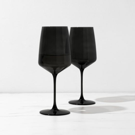 Viski Reserve Nouveau Smoke Gray Wine Glasses, Set of 2 - lily & onyx