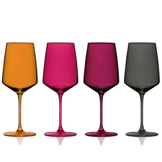 Viski Reserve Nouveau Sunset Wine Glasses, Set of 4 - lily & onyx