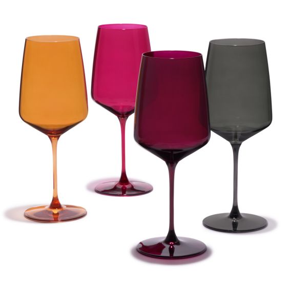 Viski Reserve Nouveau Sunset Wine Glasses, Set of 4 - lily & onyx