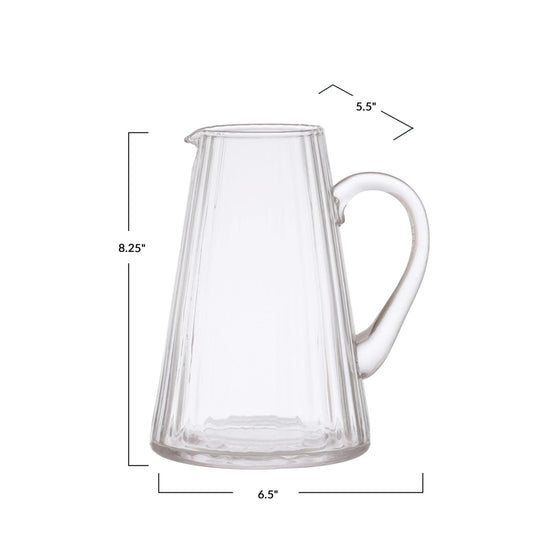 lily & onyx Ribbed Glass Pitcher, 60oz - lily & onyx