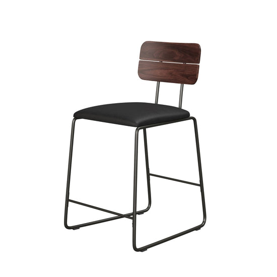 Walker Edison Roland Modern 2-Piece Faux Leather Metal and Wood Counter Stool Set - lily & onyx