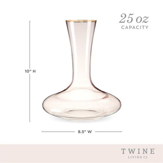 Twine Rose Crystal Decanter with Gold Rim - lily & onyx
