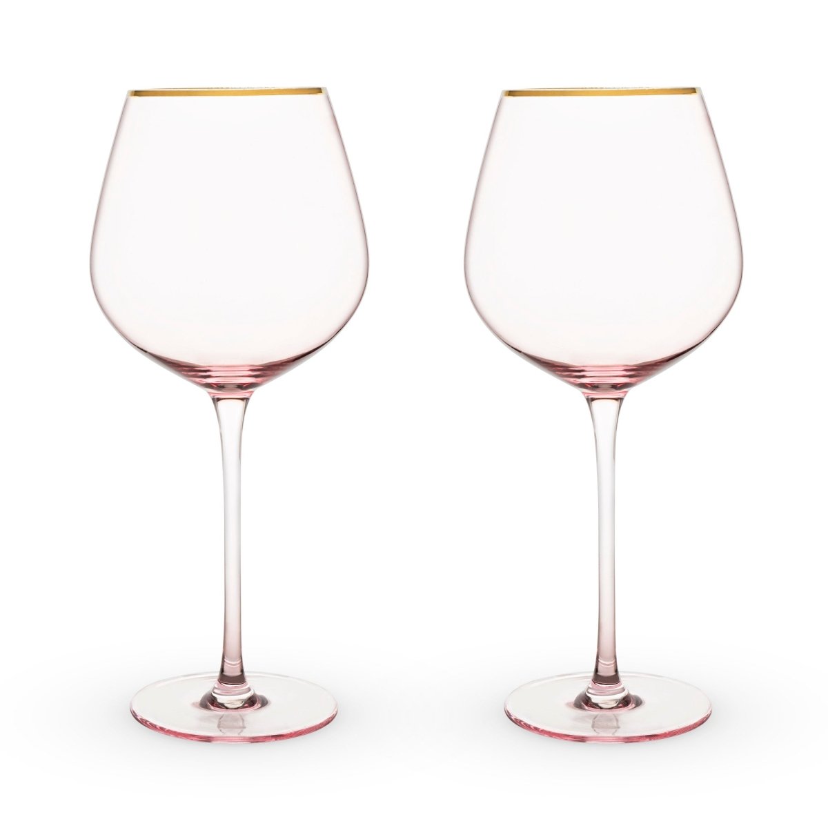 Twine Rose Crystal Red Wine Glass, Set of 2 - lily & onyx