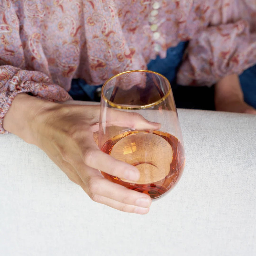 
                      
                        Twine Living Rose Crystal Stemless Wine Glass Set - lily & onyx
                      
                    