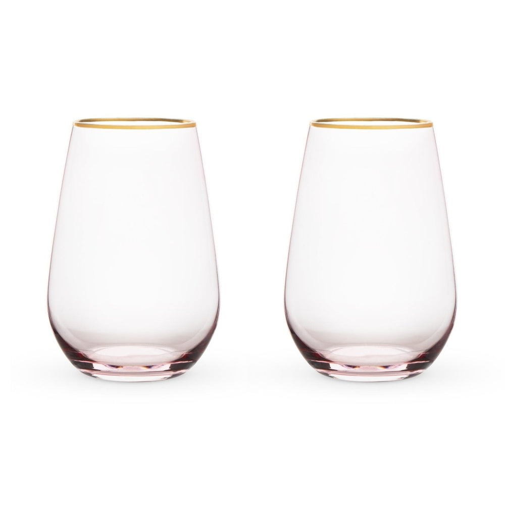 
                      
                        Twine Rose Crystal Stemless Wine Glass Set - lily & onyx
                      
                    