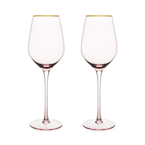Twine Rose Crystal White Wine Glass Set - lily & onyx
