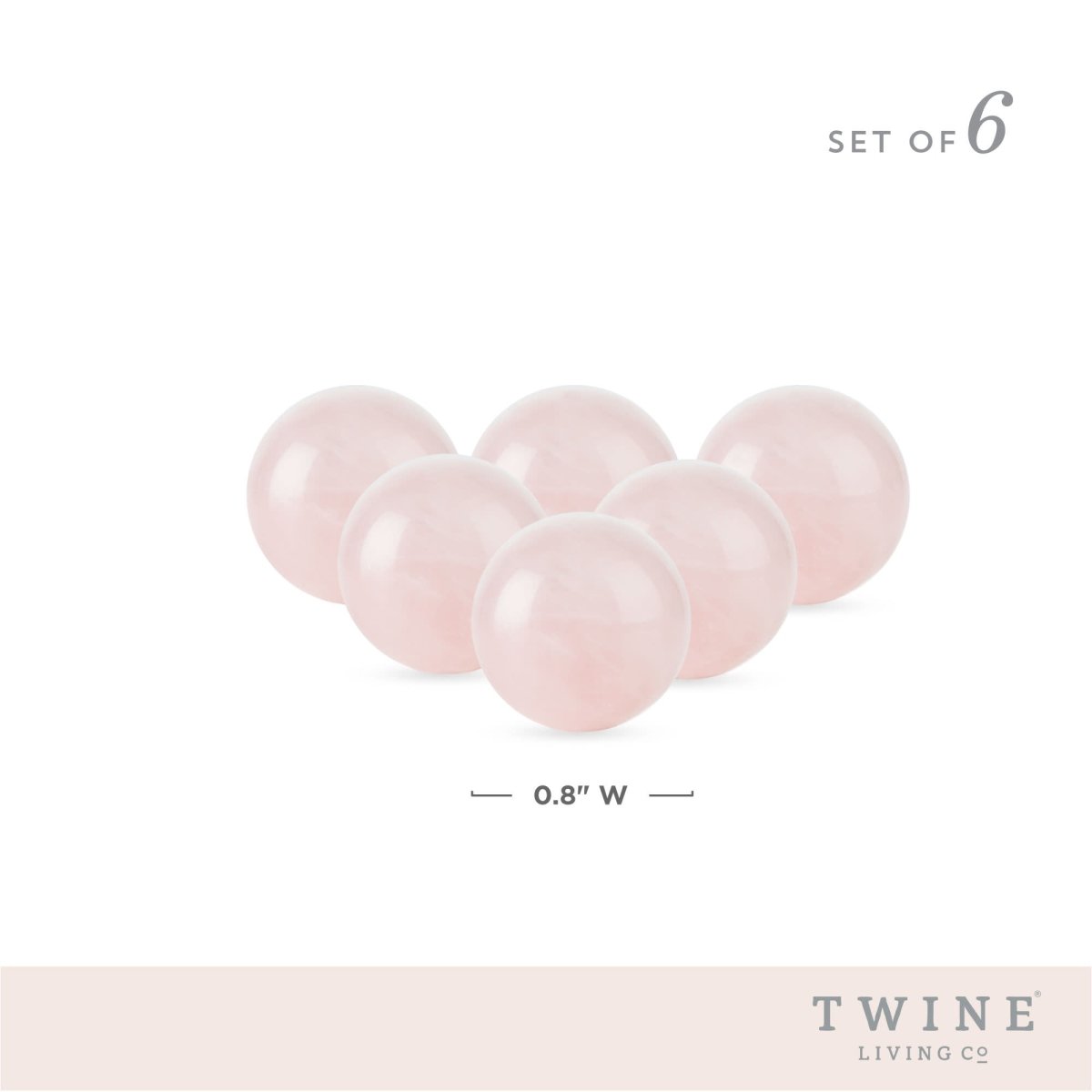 Twine Rose Quartz Wine Gems, Set of 6 - lily & onyx