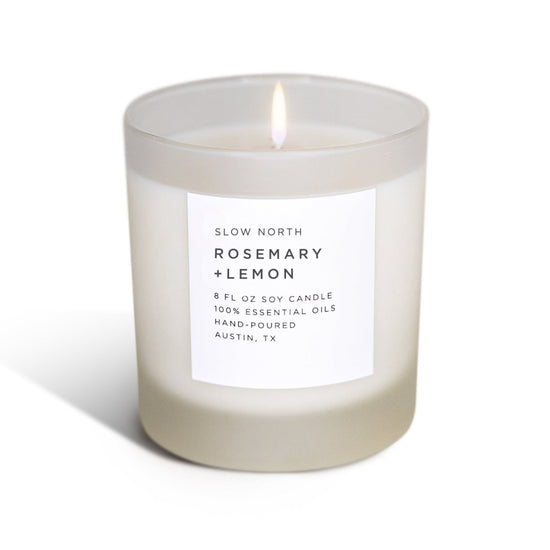 Slow North Rosemary + Lemon Frosted Candle, 8 oz - lily & onyx