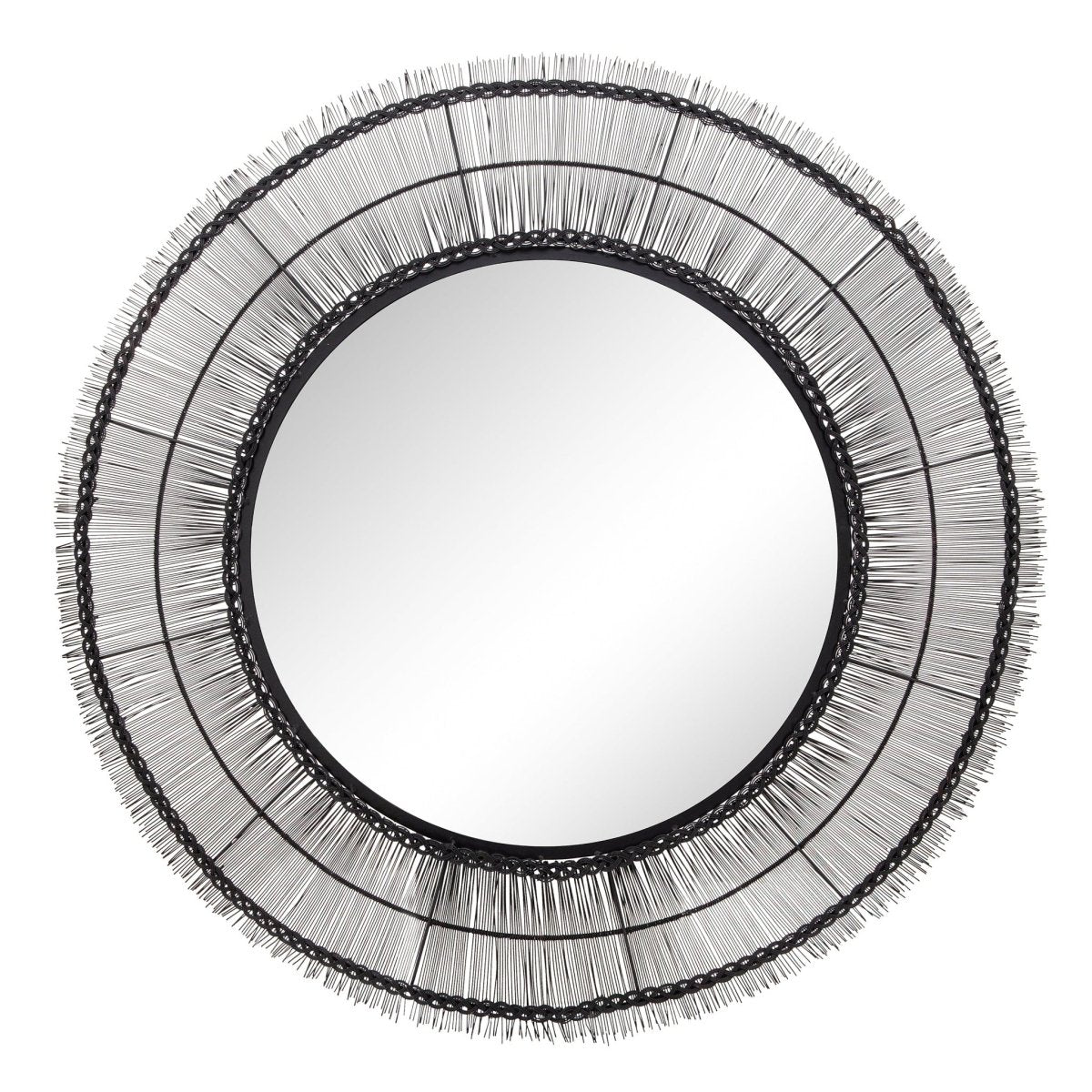 Load image into Gallery viewer, Sagebrook Home Round Black Wire Wall Mirror, 43&amp;quot; - lily &amp;amp; onyx
